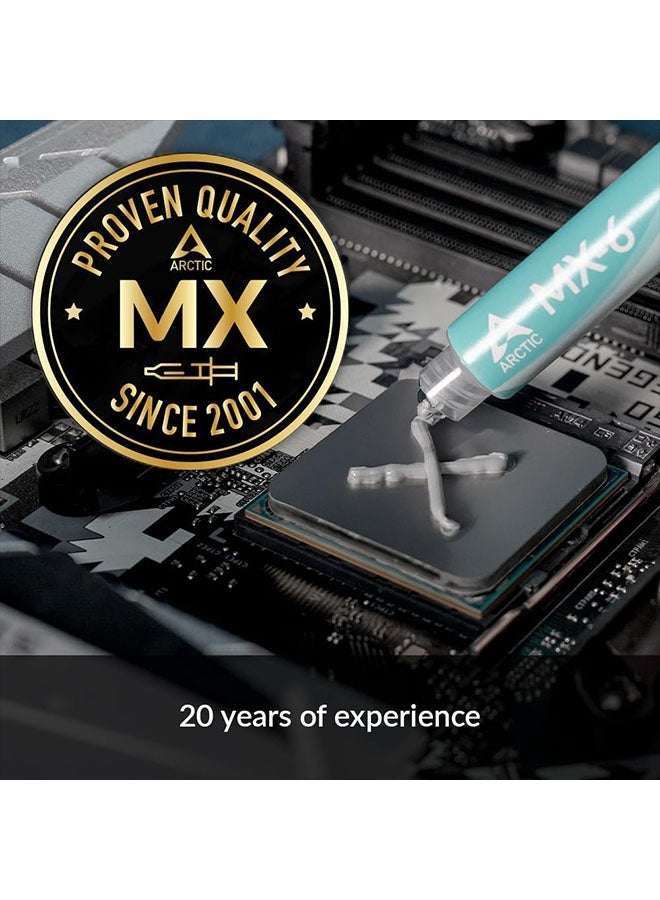 Arctic MX-6 (4g) Ultimate Performance Thermal Paste, Laptop Graphics Card Heat Dissipation Paste, Long Durability, Safe Application, Suitable For CPU, Gaming Consoles, Graphics Cards, Laptops - Image 4