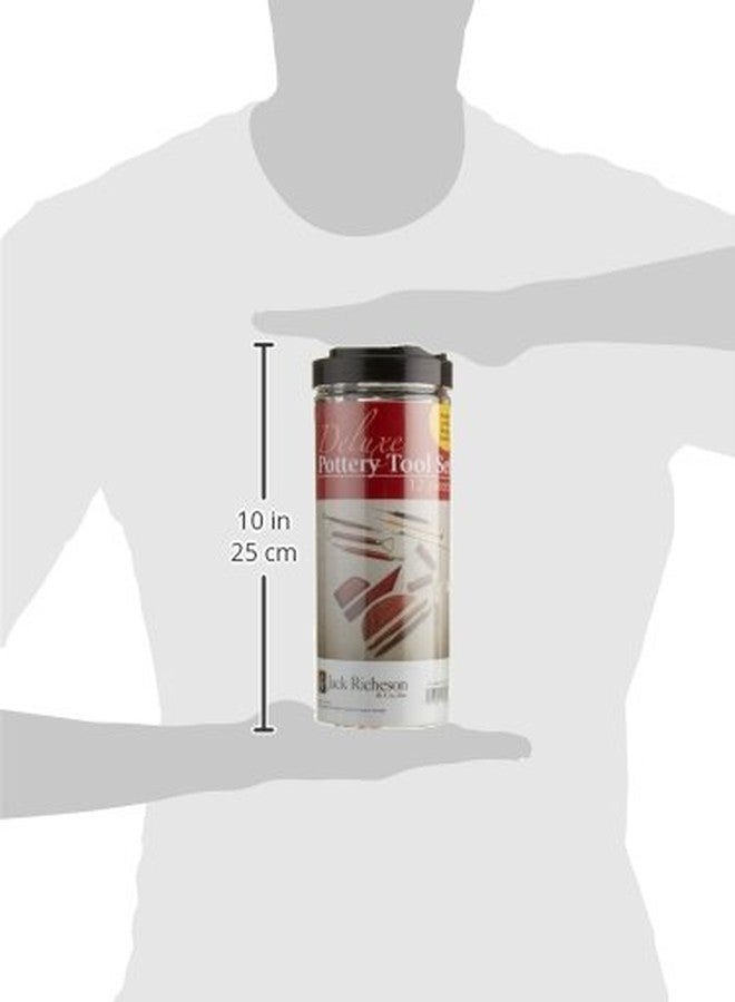 Jack Richeson Deluxe 12-Piece Pottery Tool Set with Storage Canister - Image 3