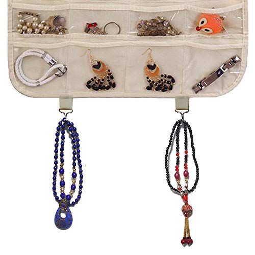BB Brotrade Hanging Jewelry Organizer,Accessories Organizer,32 Pocket Organizer for Holding Jewelries (Beige-32 Pockets) - Image 3