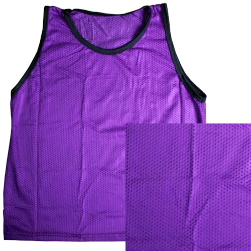 BlueDot Trading Youth Nylon Mesh Scrimmage Training Pinnie Vest for team practice for all kinds of sports soccer, football, basketball, Lacrosse, Purple, 12 Pack - Image 3