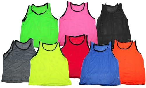 BlueDot Trading Youth Nylon Mesh Scrimmage Training Pinnie Vest for team practice for all kinds of sports soccer, football, basketball, Lacrosse, Purple, 12 Pack - Image 2