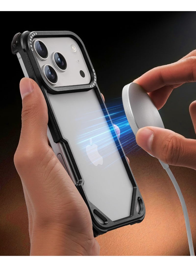 أوتس باسف جراب لهاتف iPhone 18 Pro Max، بتصميم مفتوح من الخلف، وإطار من الألومنيوم، وحماية معززة للزوايا الأربع ضد الصدمات. - Image 4