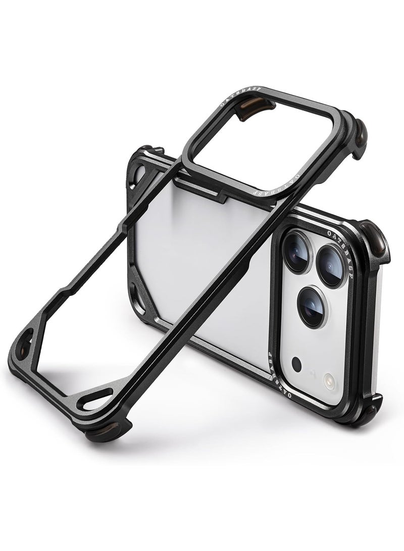 أوتس باسف جراب لهاتف iPhone 18 Pro Max، بتصميم مفتوح من الخلف، وإطار من الألومنيوم، وحماية معززة للزوايا الأربع ضد الصدمات. - Image 1