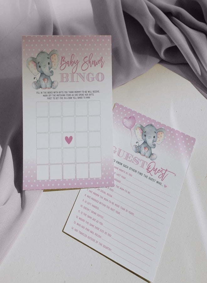 Your Main Event Prints Elephant Girl Baby Shower Games - Bingo, Find The Guest, The Price is Right, Who Knows Mommy Best - 25 Games Each, Printed Front and Back, 1 Game Per Side - Image 5