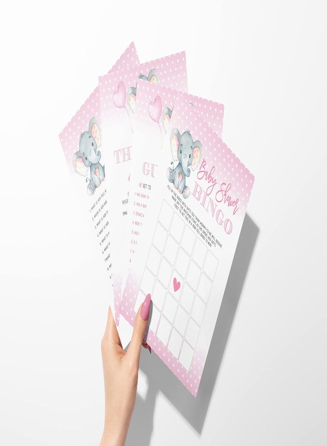Your Main Event Prints Elephant Girl Baby Shower Games - Bingo, Find The Guest, The Price is Right, Who Knows Mommy Best - 25 Games Each, Printed Front and Back, 1 Game Per Side - Image 3