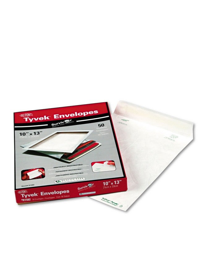 كوالتي بارك مظاريف Tyvek وTear Resistance (Quar1582) مقاس 10 بوصات × 13 بوصة باللون الأبيض