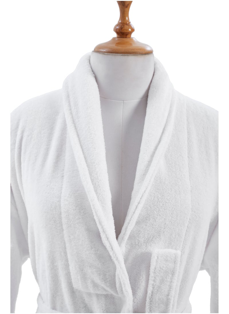 Donetella Unisex 100% Cotton Velour Bathrobe Small & Medium Size, 400 GSM, Luxurious & Absorbent, Soft Velvet Feel, Ankle-Length with Shawl Collar & Pockets  - Image 3