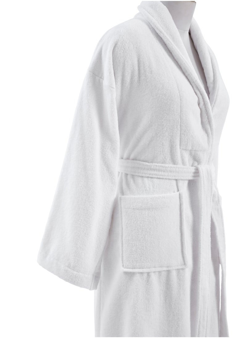 Donetella Unisex 100% Cotton Velour Bathrobe Small & Medium Size, 400 GSM, Luxurious & Absorbent, Soft Velvet Feel, Ankle-Length with Shawl Collar & Pockets  - Image 4