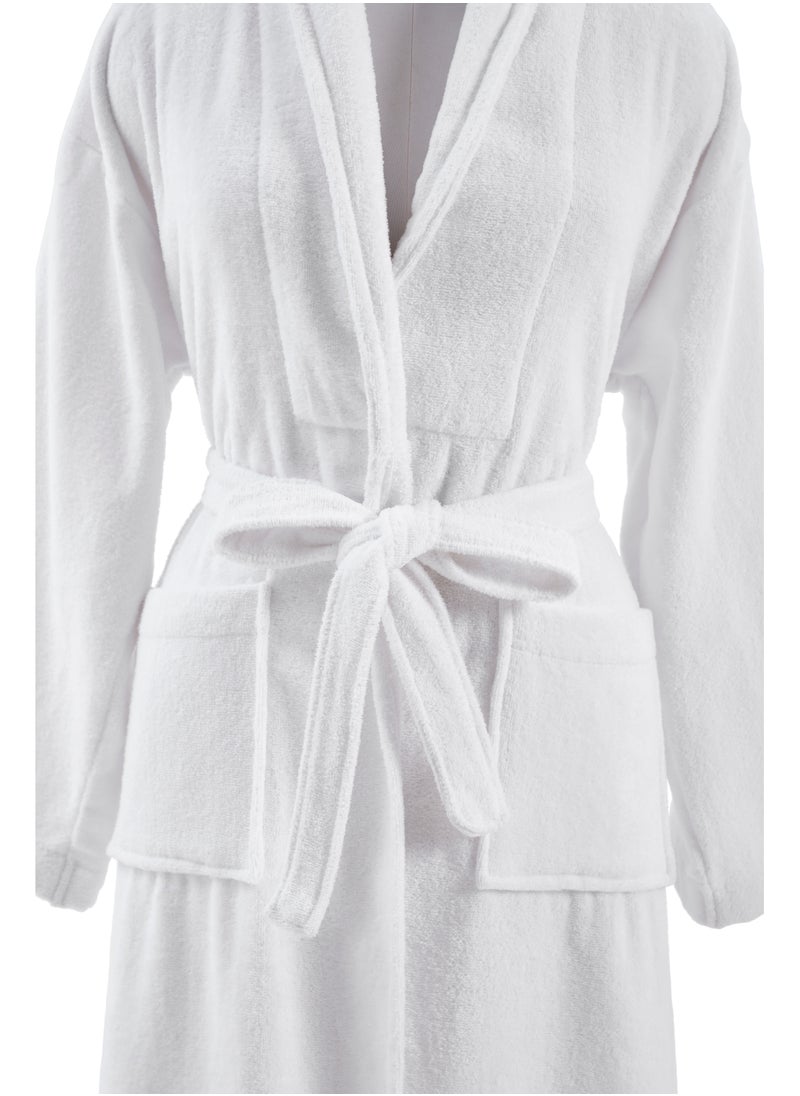 Donetella Unisex 100% Cotton Velour Bathrobe Small & Medium Size, 400 GSM, Luxurious & Absorbent, Soft Velvet Feel, Ankle-Length with Shawl Collar & Pockets  - Image 5
