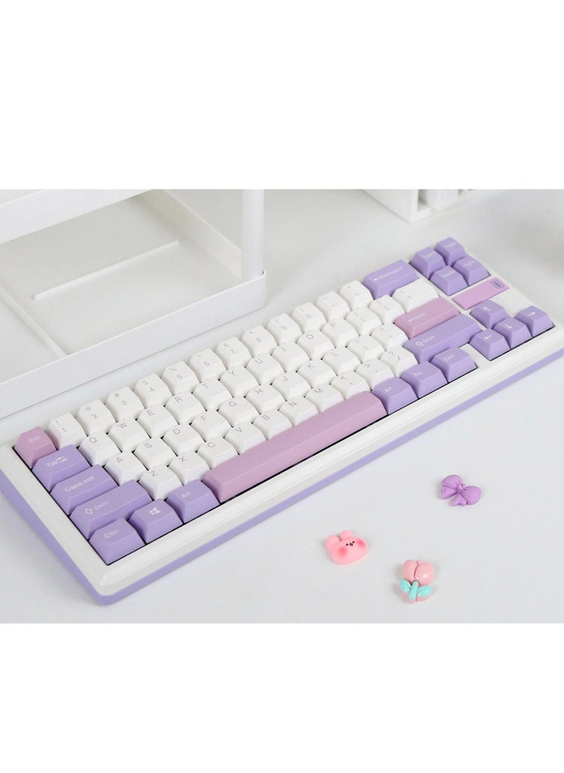Varmilo - Sword68 Wireless Mechanical Keyboard, Kailh Prestige Voice Switch, Hot-Swappable, PBT Keycaps, Fully CNC Metal Case, Tri-Mode Connectivity, US QWERTY Layout, Lilac - Image 1