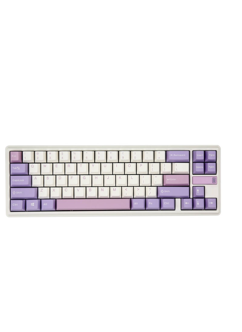 Varmilo - Sword68 Wireless Mechanical Keyboard, Kailh Prestige Voice Switch, Hot-Swappable, PBT Keycaps, Fully CNC Metal Case, Tri-Mode Connectivity, US QWERTY Layout, Lilac - Image 1