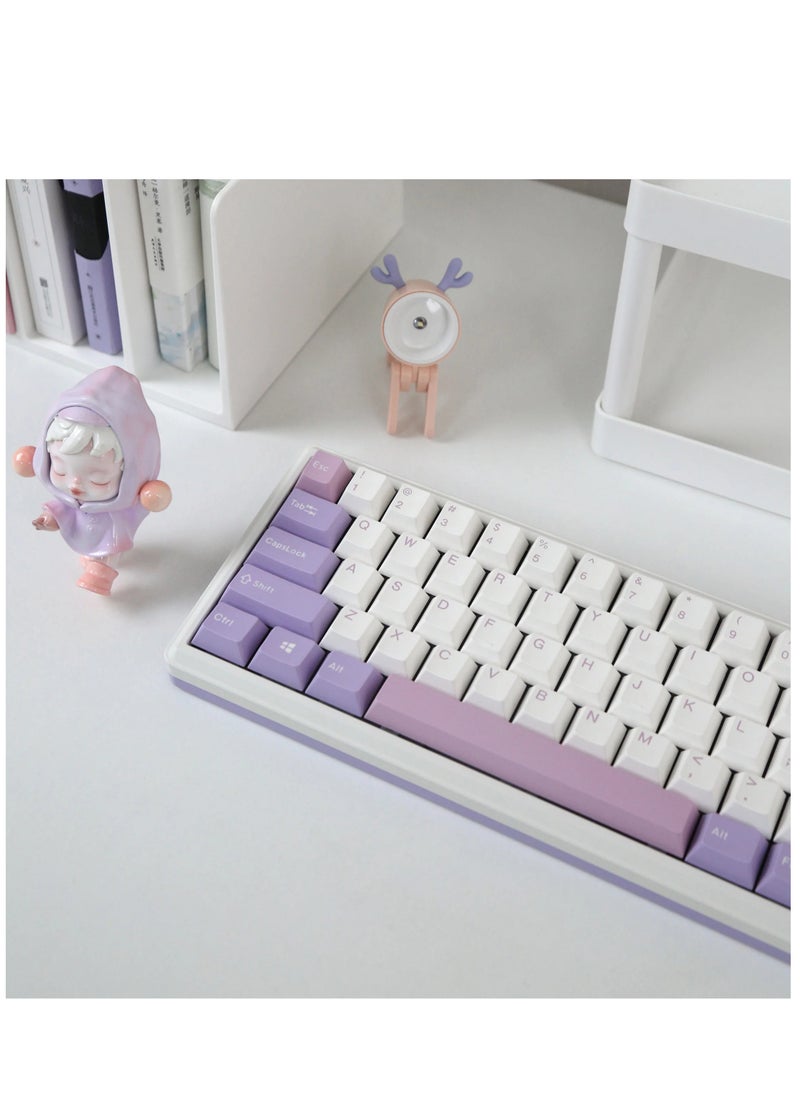 Varmilo - Sword68 Wireless Mechanical Keyboard, Kailh Prestige Voice Switch, Hot-Swappable, PBT Keycaps, Fully CNC Metal Case, Tri-Mode Connectivity, US QWERTY Layout, Lilac - Image 1