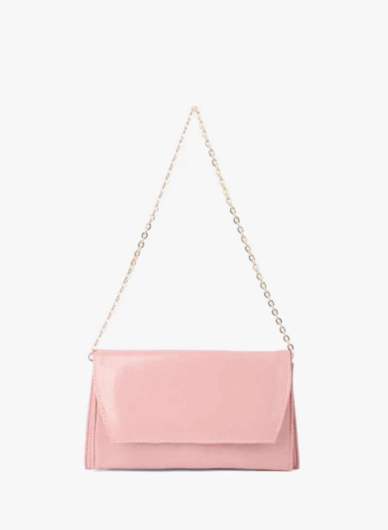 Women's Powder Envelope Design 2-Compartment Mini Chain Strap Snap Closure Clutch and Handbag.