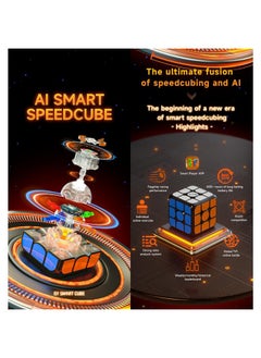 D ETERNAL Qy Smart Magnetic Cube Stickerless (Tiled Version) High-Performance Bluetooth Speed Cubewwith Real-Time Stats & Tracking, Adjustable Tension & Magnets  - Image 2