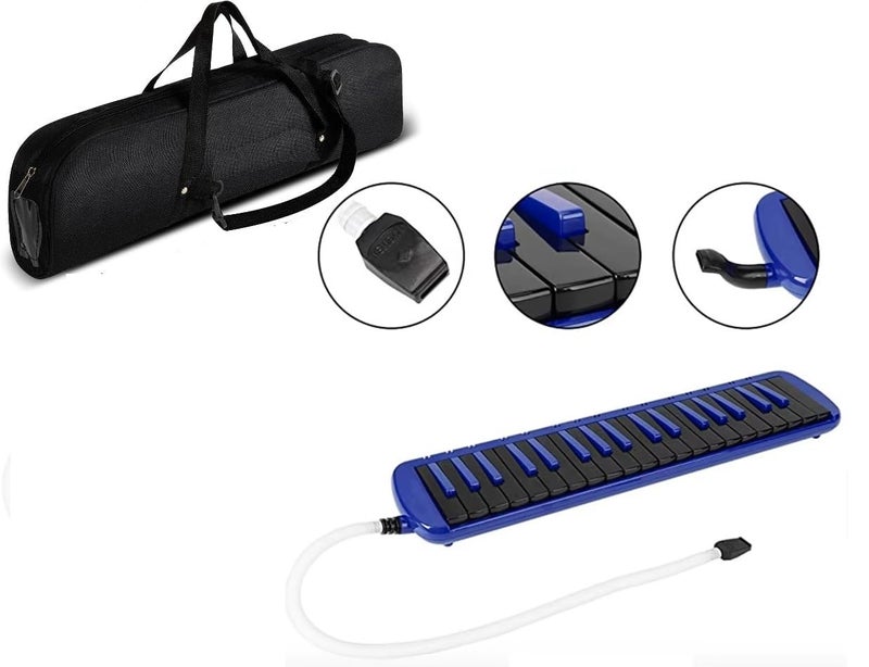 Technobuyers 37 Keys Melodica for Beginner, Air Piano Musical Instrument with Carrying Bag Blue - Image 2