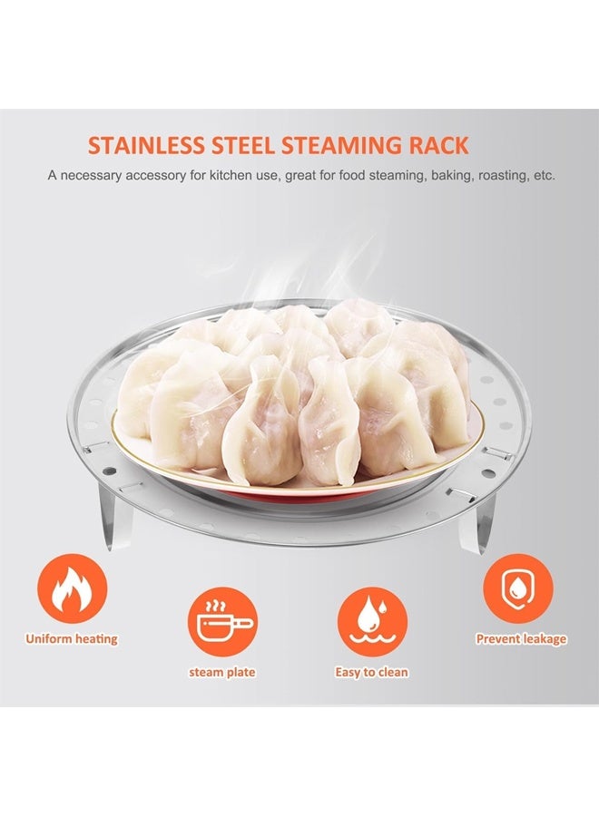 DUNISO Stainless Steel Steaming Rack,Round Perforated Cooking Grid For steaming eggs,and dumplings,Multifunction Steaming Holder ,20/22/24 cm - Image 5