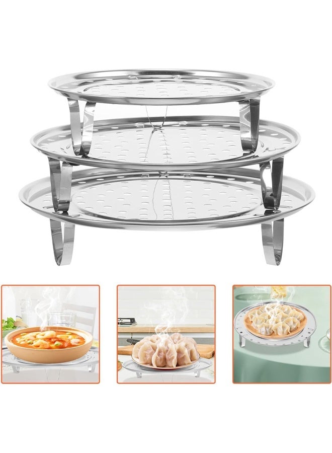 DUNISO Stainless Steel Steaming Rack,Round Perforated Cooking Grid For steaming eggs,and dumplings,Multifunction Steaming Holder ,20/22/24 cm - Image 4