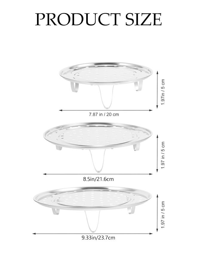 DUNISO Stainless Steel Steaming Rack,Round Perforated Cooking Grid For steaming eggs,and dumplings,Multifunction Steaming Holder ,20/22/24 cm - Image 2