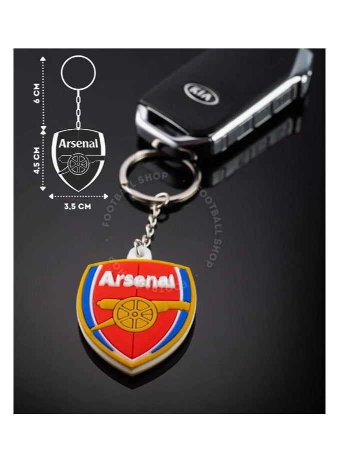 MARIO DRAFTS Arsenal Football Club Official Logo Keychain, Red and Gold Shield Design  - Image 3
