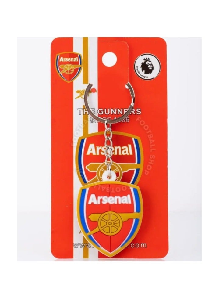 MARIO DRAFTS Arsenal Football Club Official Logo Keychain, Red and Gold Shield Design  - Image 4