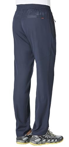 Rdruko Men's Quick Dry Sweatpants with Zipper Pockets Lightweight Athletic Pants for Jogging, Workout, Gym, Running, Training(Navy Blue, US L) - Image 3