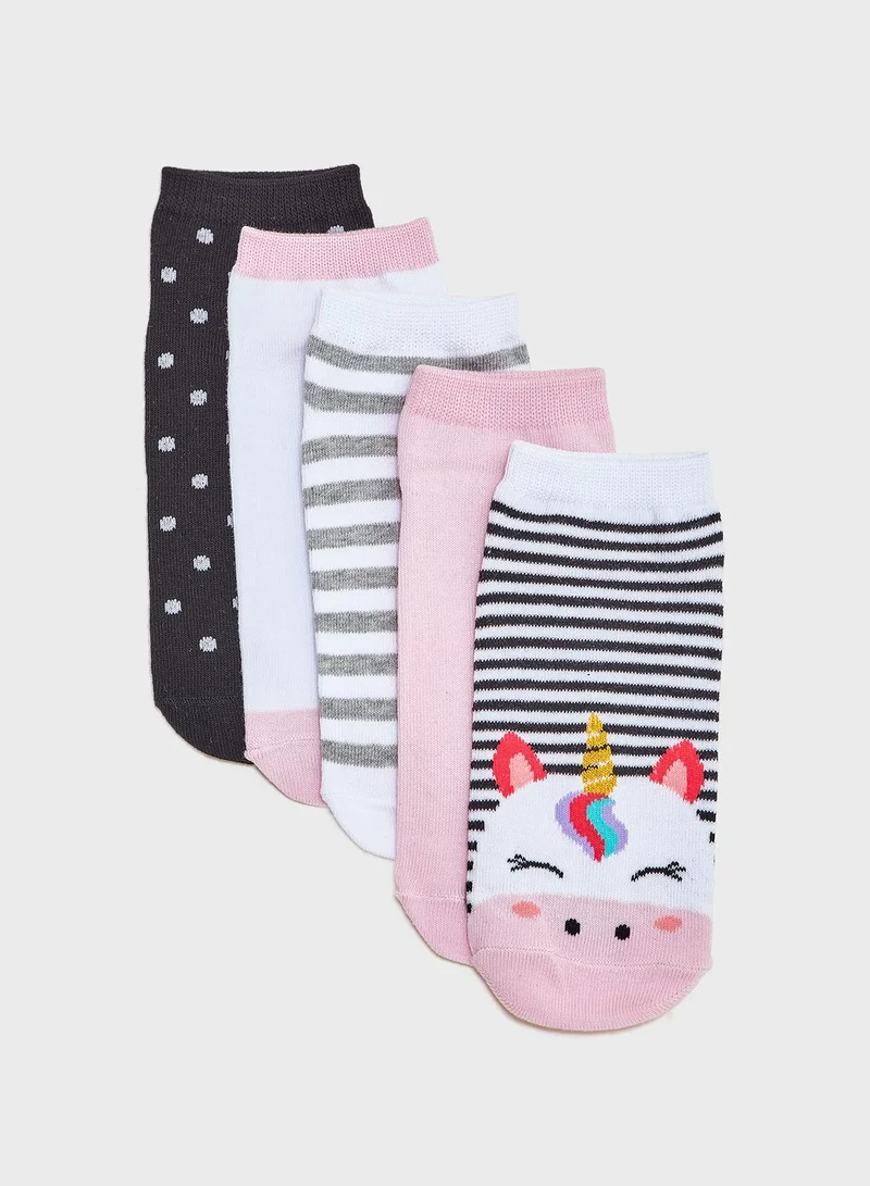 FOREVER 21 5 Pack Printed Ankle Socks