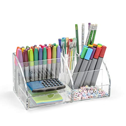 Osco Clear Acrylic Desk Organiser,130mm x 250mm x 120mm - Image 3