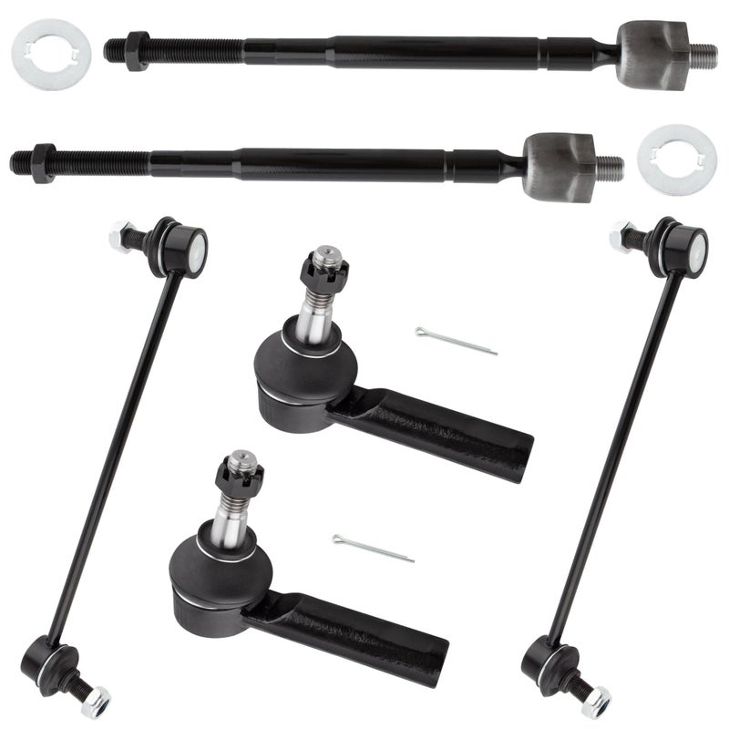 BOXI Set of 6 Front Inner Outer Tie Rods 986 Sway Bar Links Fit for Chevrolet Cobalt 20052010 HHR 20062011 for Pontiac G5 20072009 Pursuit 20052006 Replaces K750012 ES800030 EV80445 - Image 2