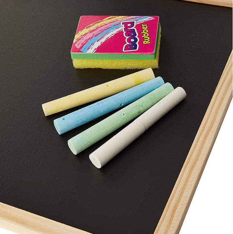 AL FAKHAMA Classic Wooden Framed Chalkboard Set (30x40cm) with Chalk and Eraser - Image 3