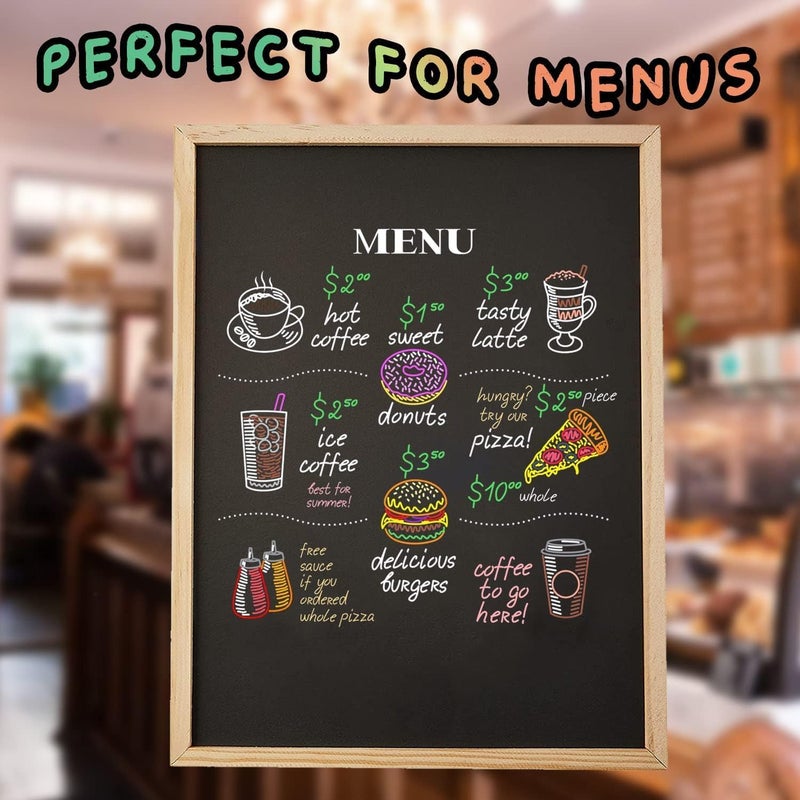 AL FAKHAMA Classic Wooden Framed Chalkboard Set (30x40cm) with Chalk and Eraser - Image 4