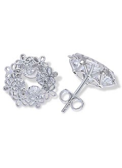 Sterling Silver 925 Flower Shaped Stud Earrings - FKJERNSLU3156