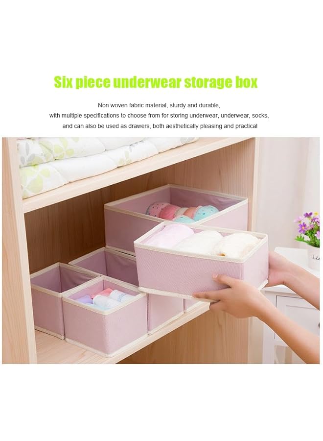 Green Tiger 6PCS Drawer Organizer Boxes for Clothing Foldable Cloth Drawer Dividers, Washable Closet Organizer and Storage Bins for Clothes Underwear Socks (Pink) - Image 5