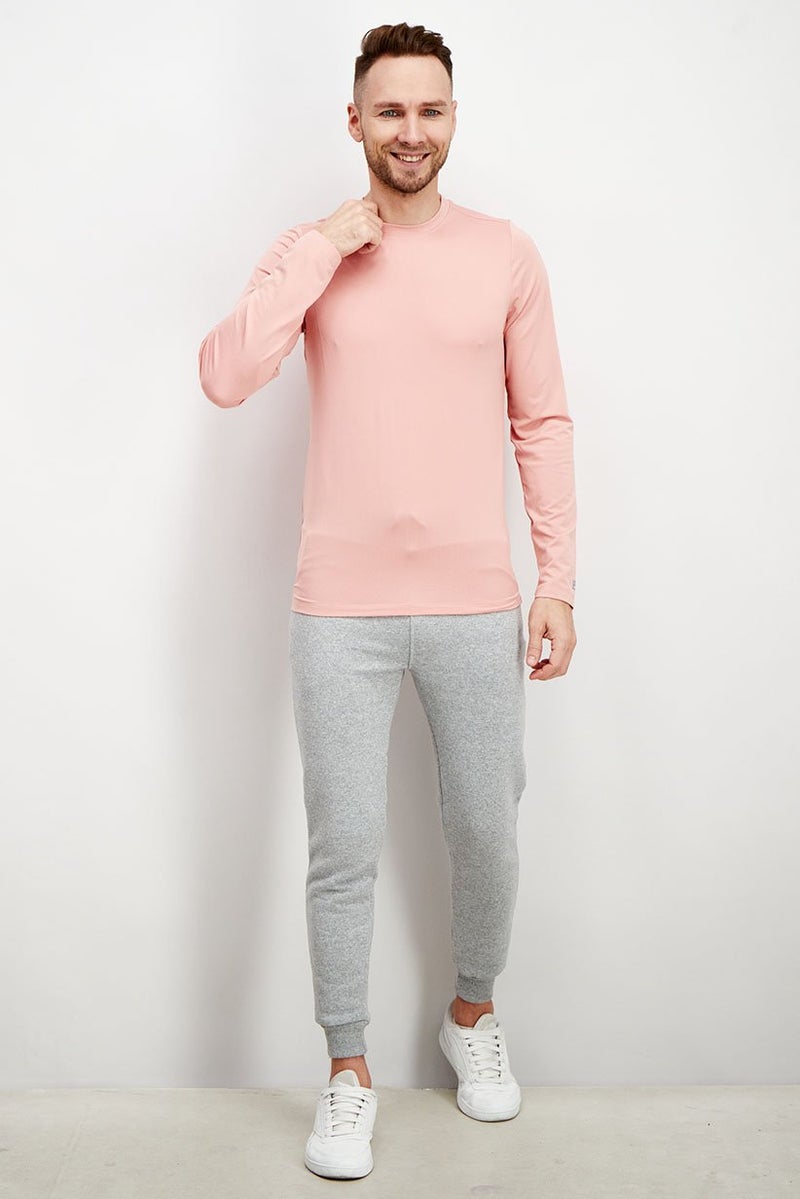 Avalanche Men Sportswear Fit Long Sleeves Training Tops, Pink - Image 2