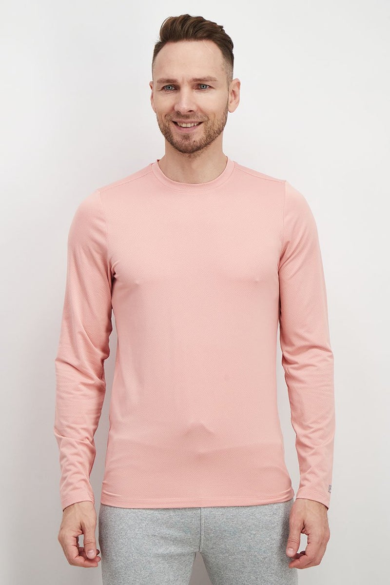 Avalanche Men Sportswear Fit Long Sleeves Training Tops, Pink - Image 1