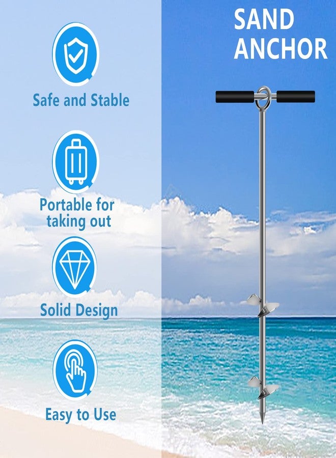 BALAVA 24" Sand Anchor,Chromium-Plated Steel Boat Screw Anchor with Removable Handle,Boat Sand Anchor with Bungee Dock Line,Shallow Water Anchor for Jet Ski,PWC,Pontoon,Kayak,Canoe - Image 4