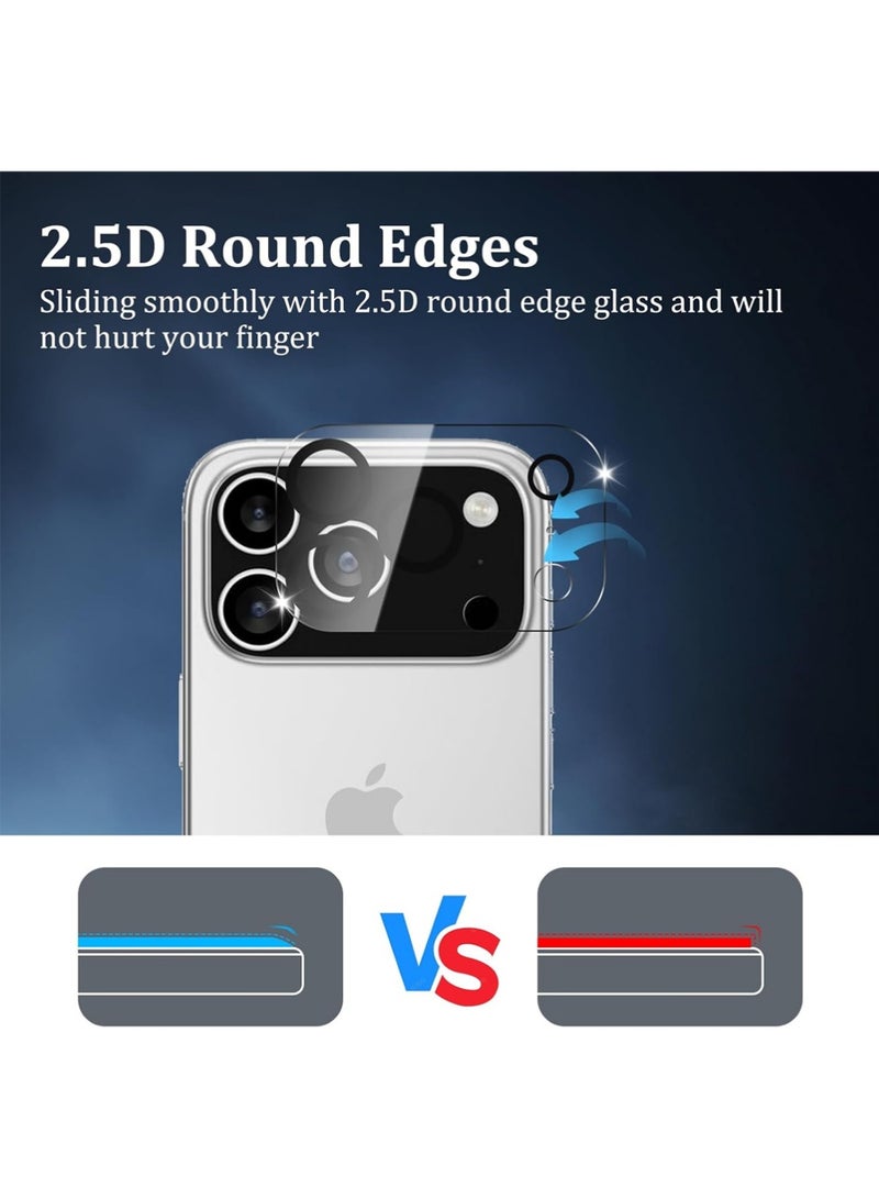 MUDISO 3 Pack Glass Camera Lens Protector Compatible with iPhone 17 Pro , Shatterproof HD Clear Lens Cover, Anti-Scratch Protection, Easy Installation Kit - Image 5