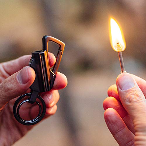 SURVIVE Permanent Match Bottle Opener Metal Keychain, Reusable Survival Fire Starter Striker Lighter, Emergency Waterproof Strike Anywhere Stick Kit (Silver) - Image 2