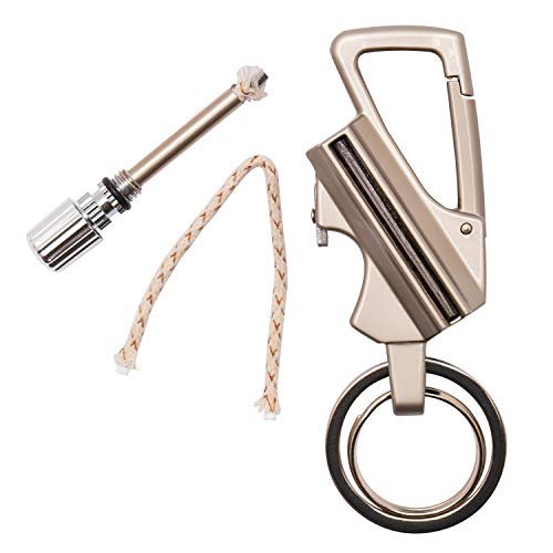 SURVIVE Permanent Match Bottle Opener Metal Keychain, Reusable Survival Fire Starter Striker Lighter, Emergency Waterproof Strike Anywhere Stick Kit (Silver) - Image 3