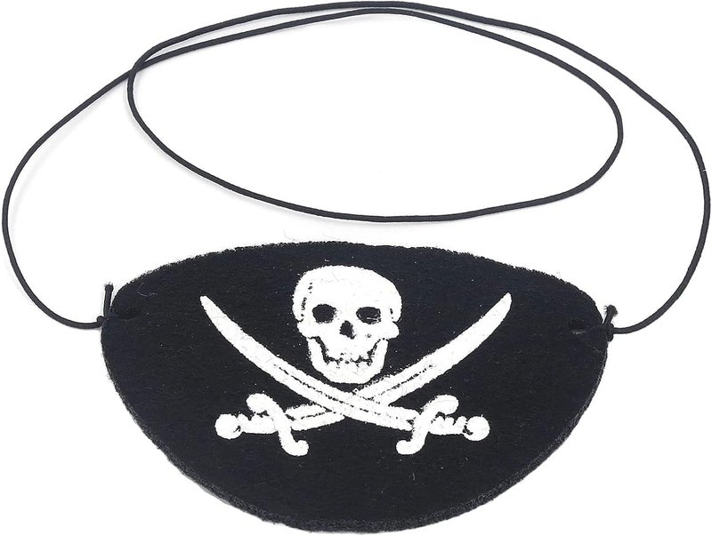 Black Pirate Eye Mask Adjustable Felt Eye Mask Single Eye Mask Eye Mask Eye Mask for Festival Cosplay Party Kids Adults