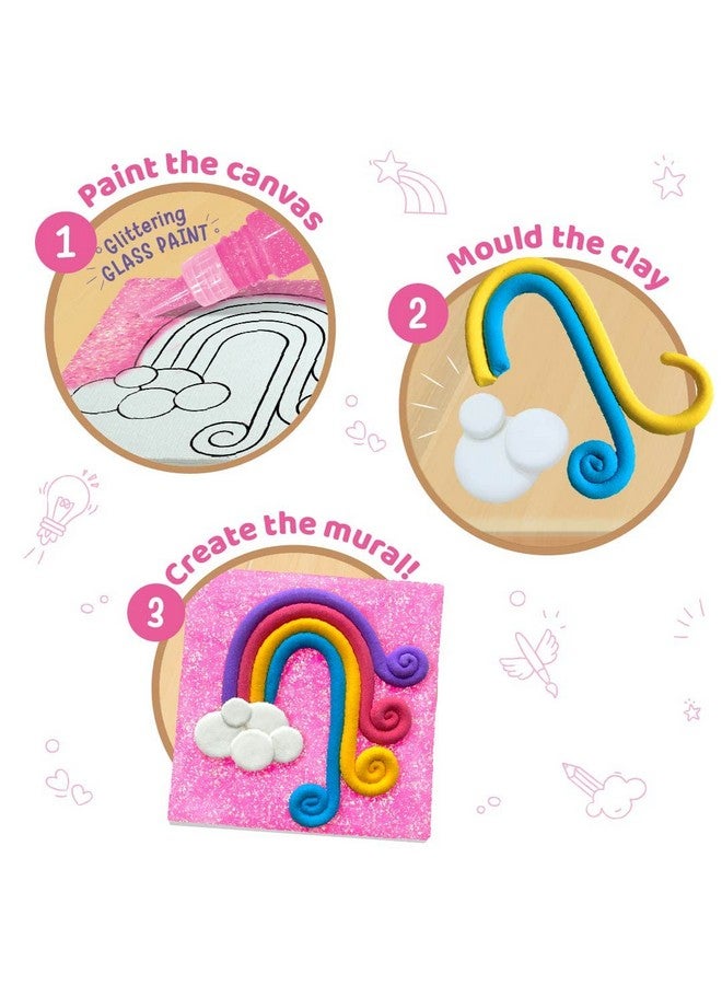 Imagimake Clay Murals - Unicorn - Modelling Clay & Glass Paint - 5 Designs - Art & Craft Kit - Age 5 Years+, Multicolor - Image 3