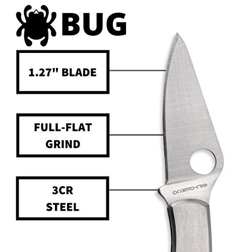 Spyderco Bug Non-Locking Knife with 1.27" 3CR Steel Blade and Durable Stainless Steel Handle - PlainEdge - C133P - Image 3