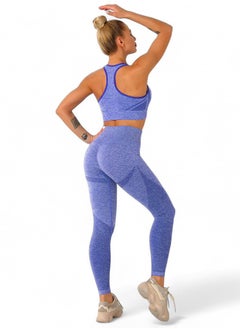 Plan A Women Workout Set High Waist Bra and Leggings Set Backless Sports Jumpsuit 2 Piece Workout Rompers Yoga Running Gym Suit.  - Image 4