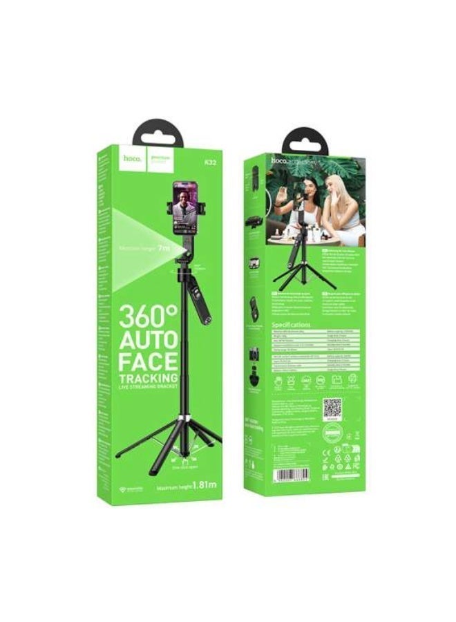 hoco. K32 Ultra-High Wireless Selfie Stick with Tripod – 1.57m Extension, Bluetooth Remote, Anti-Shake – Black 1 Year Warranty - Image 2