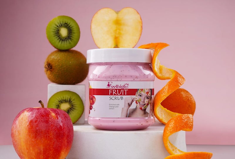 Feelhigh Orange Scrub enriched with Apricot oil helps to smooth skin 500ml Fruit scrub enriched with fruit extract helps to clear the skin 500ml Men  Woman - Image 5