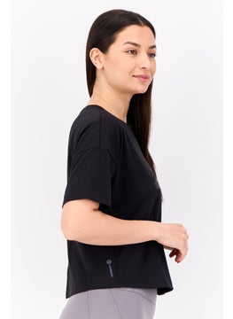 Adidas Women Sportswear Fit Short Sleeve Outdoor Top, Black  - Image 2