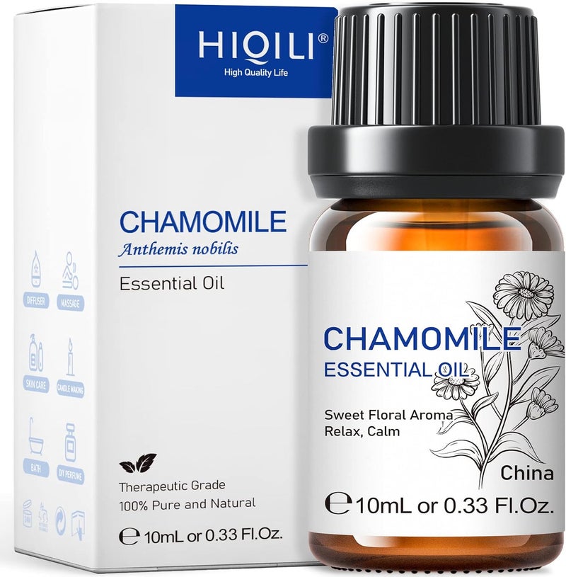 HIQILI HIQILI 0.33 Fl Oz Chamomile Essential Oil, Air Purifying, Relaxing, Skin Care, Can be Added to Fresheners, Foot Baths, Body Lotions Use - 10ml 
