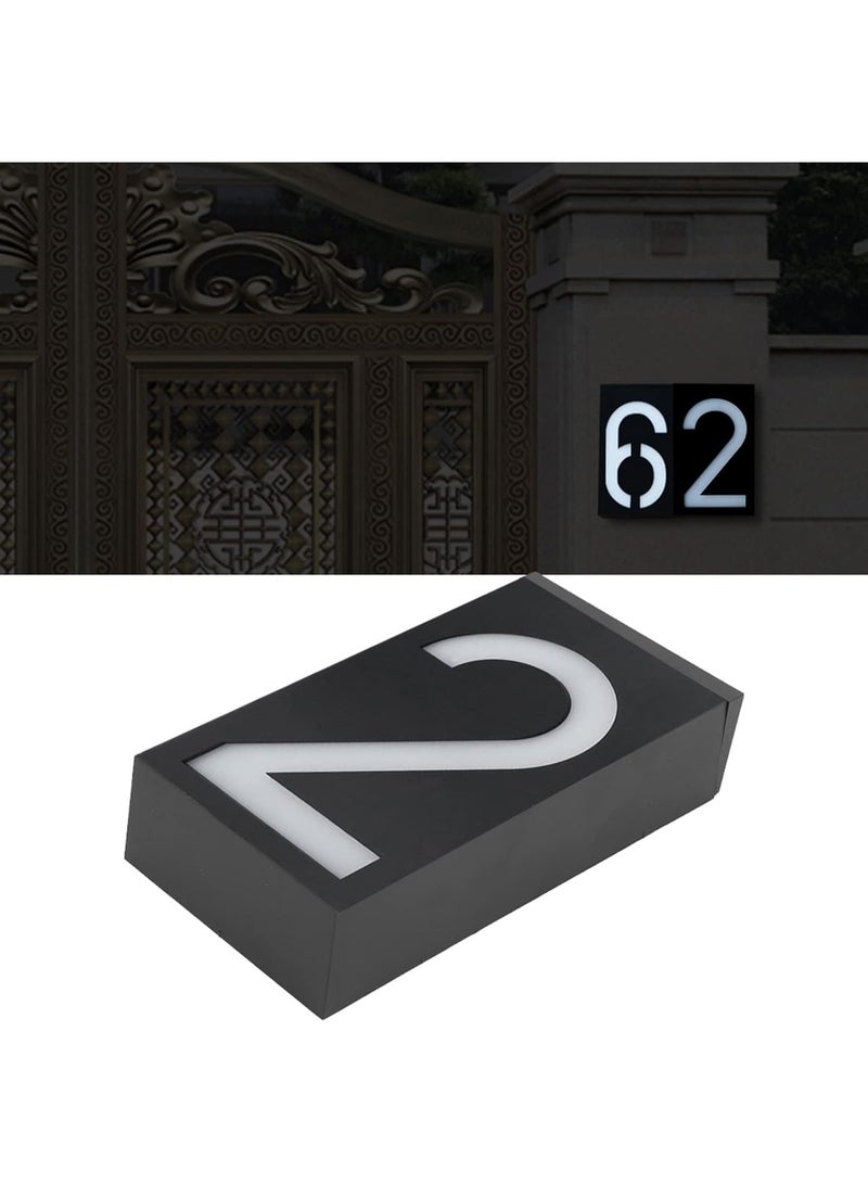Bluejw 1-PieceLED Address Number Solar Number Sign Light Doorplate House Hotel Store Door Address Lights Plate(Number 2) - Image 5