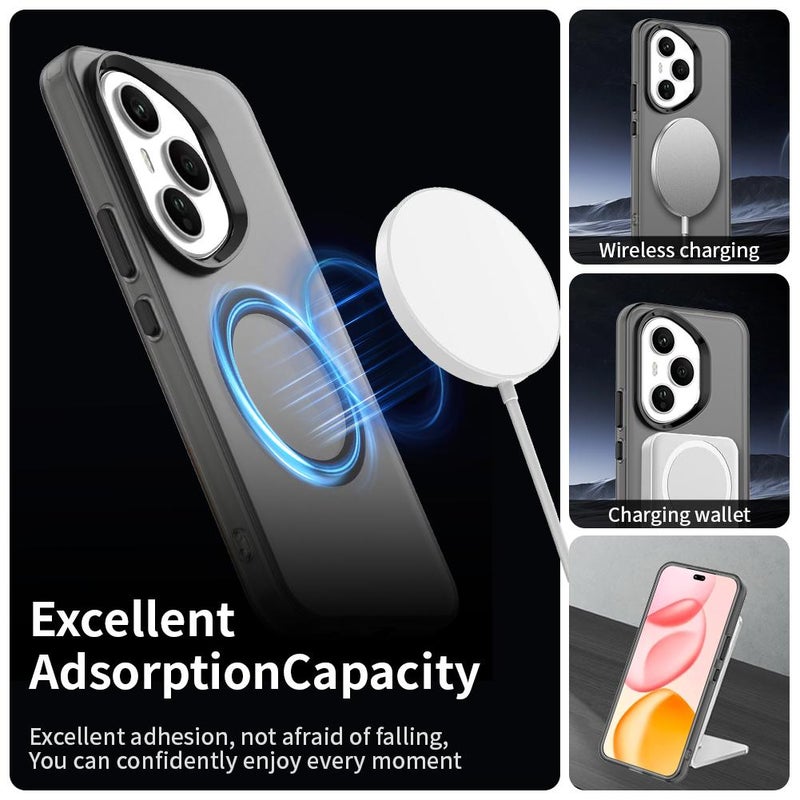 إيروريكس جراب هاتف For Honor 400 Pro Global 160.8 مم Candy Magsafe PC Hybrid TPU (أسود) - Image 2