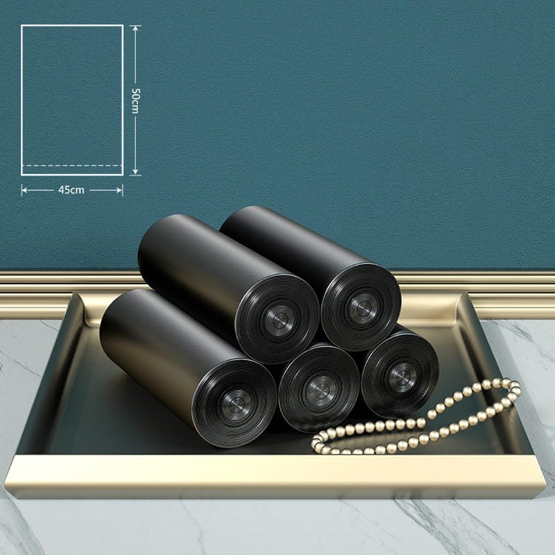 Thickened Black Disposable Trash Bags 10 Rolls 200 Count Flat Open Mouth For Home Kitchen Office - Image 4