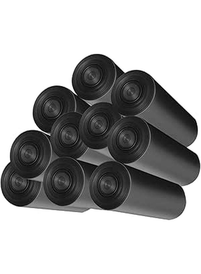 Thickened Black Disposable Trash Bags 10 Rolls 200 Count Flat Open Mouth For Home Kitchen Office - Image 1